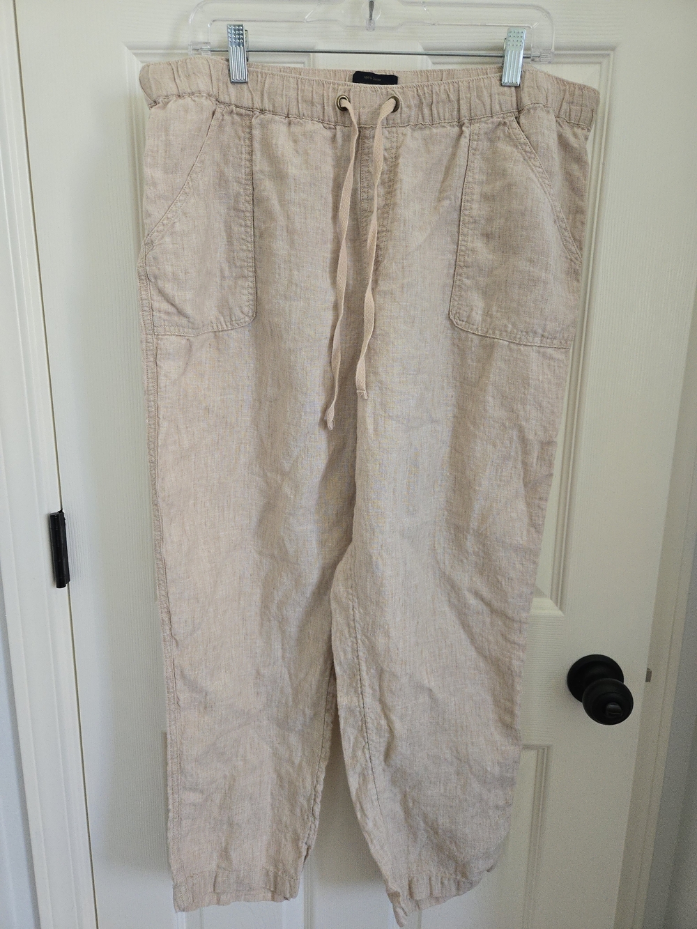 RACHEL Rachel Roy Oatmeal Linen  Drawstring Trousers Sz. XL, Coastal, Summer